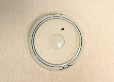 江戸後期染付三方牡丹図春寒鉢①
