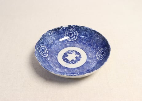 明治後期～大正銅判牡丹唐草図なます皿