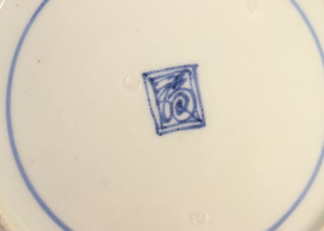 江戸中期色絵三方に水仙図5寸皿② 少甘手