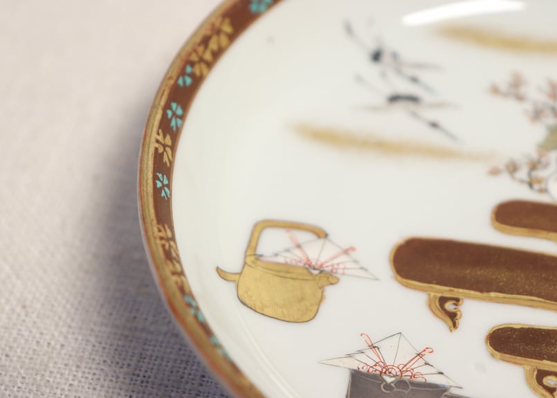 明治前期九谷焼色絵高砂図通り物小皿 | 吉祥寺PukuPuku