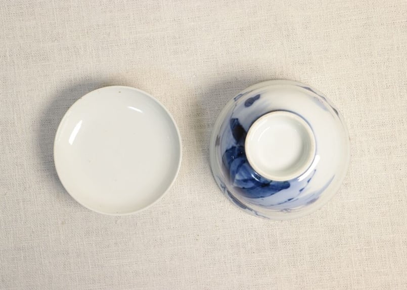 染付大缽。昭和時代。戰前。山水文。美品。舊家藏出。古美術。骨董品。 染付大缽。昭和時代。戰前。山水文。美品。舊家藏出。