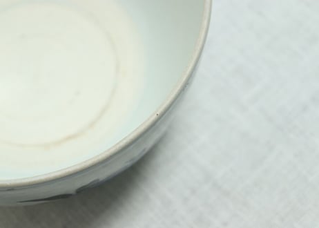 江戸中期染付三方に牡丹図食籠 蓋ノミホツ