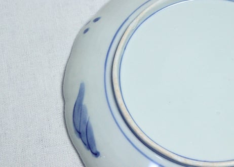 明治前期染付松竹梅図7寸皿②　小ニュウ
