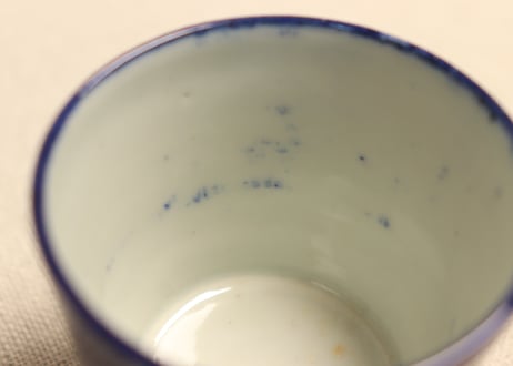 明治前期紙刷唐子図猪口