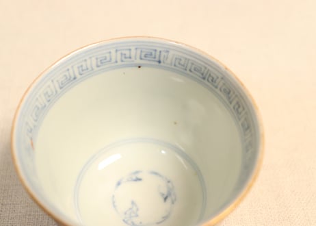 江戸幕末色絵牡丹と渦巻図向付5客組
