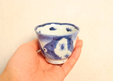 江戸後期染付蜃気楼図小向付