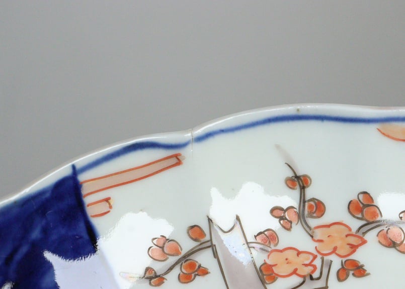 明治前期色絵桃と竹梅図通り物7寸皿 | 吉祥寺PukuPuku