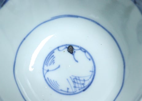 明治前期染付牡丹図向付