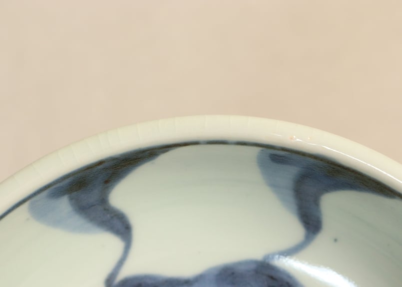 小皿 5枚 染付 変わり柄 慶雲年製 春日 御水茶屋 窯傷 欠け 江戸後期染付捻子文なます皿 少甘手 | 吉祥寺PukuPuku