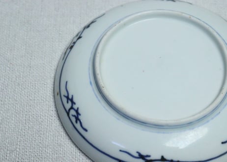 江戸幕末染付微塵唐草図小皿　フリモノ