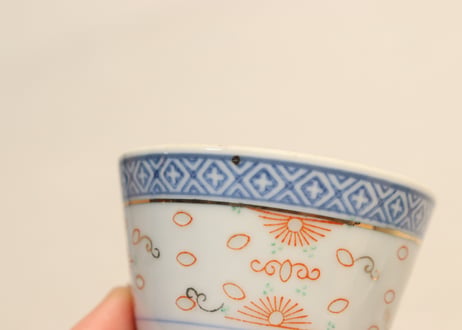 昭和40~50年代中国色絵蛍手煎茶碗②薄め