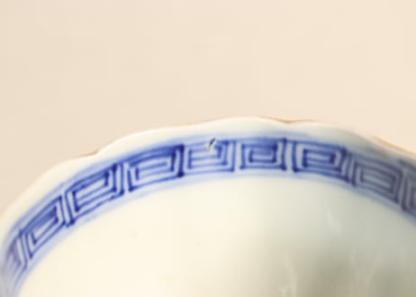 明治前期金彩四君子図通り物向付