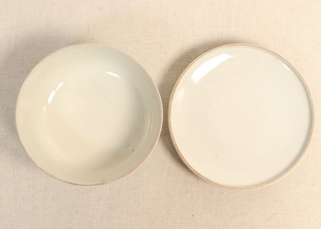 明治前期色絵三方に牡丹図蒸茶碗