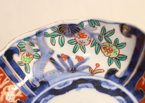 明治前期色絵兎と柘榴図なます皿② ノミホツ
