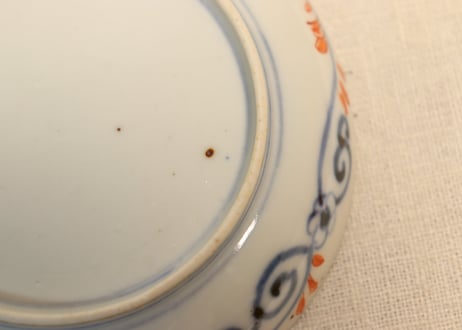 明治前期色絵牡丹と幾何学文小皿②