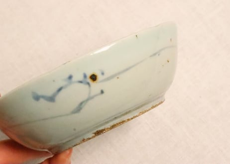 江戸中期くらわんか染付竹と宝図なます皿