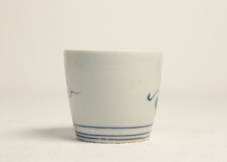 江戸中期染付蔦図猪口