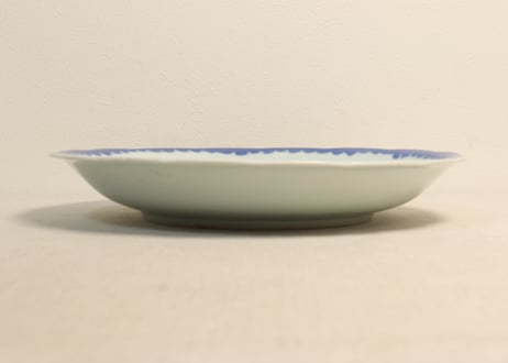 江戸幕末染付牡丹図尺皿