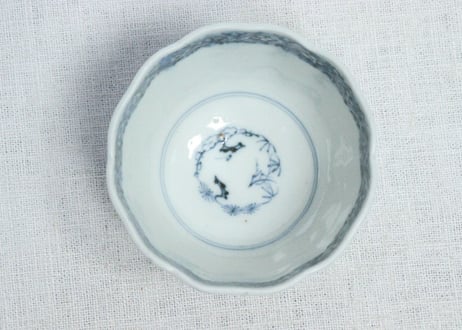 江戸幕末染付蛸唐草図向付①　大