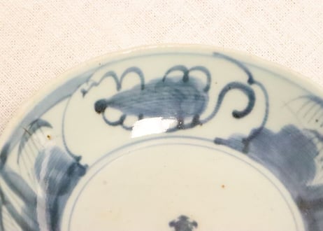 江戸中期くらわんか染付竹と宝図なます皿