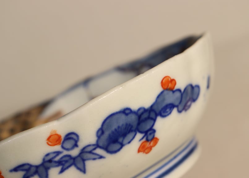 明治後期～大正銅判色絵船上人物と梅図なます皿 | 吉祥寺PukuPuku