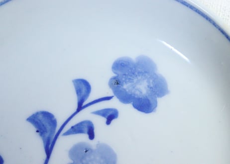明治後期～大正染付草花図小皿