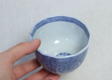 明治後期～大正銅判牡丹唐草図向付