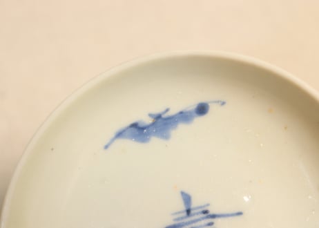 江戸後期染付寿文字と蝙蝠図豆皿②フリモノ