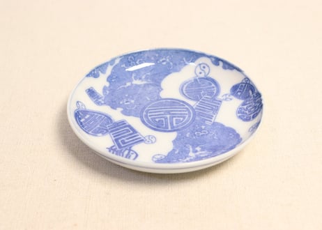 明治後期～大正銅判鳳凰と印図小皿