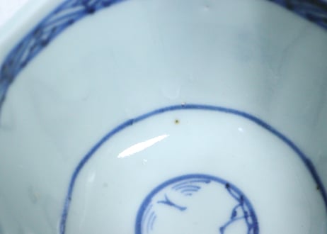 明治前期染付牡丹図向付