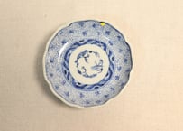 江戸幕末染付微塵唐草図小皿①　ノミホツ