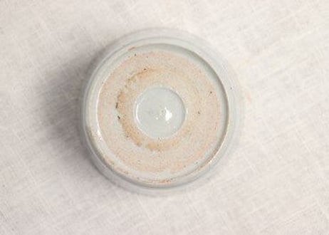 江戸幕末染付横縞に木目文猪口