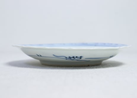 大正~昭和戦前ゴム判山水図5寸皿