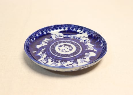 明治前期紙刷唐子図4,5寸皿