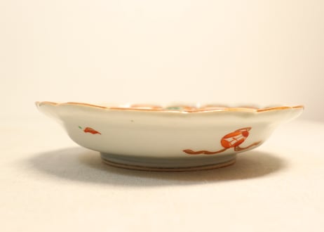 明治前期色絵松図屏風と犬図5寸皿