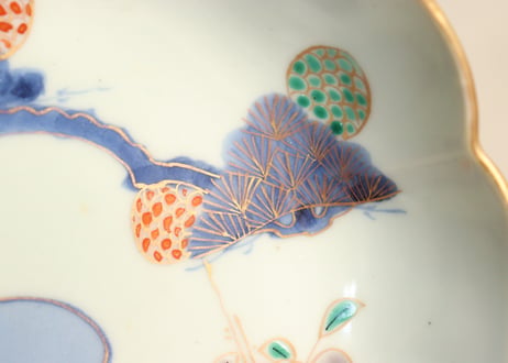 江戸中期色絵松図なます皿