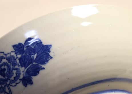 明治後期~大正銅判獅子牡丹図6寸鉢 ノミホツ,ムシクイ