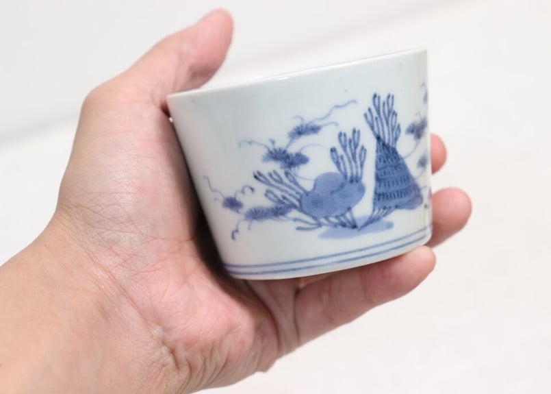 江戸後期染付貝と海藻図猪口 | 吉祥寺PukuPuku