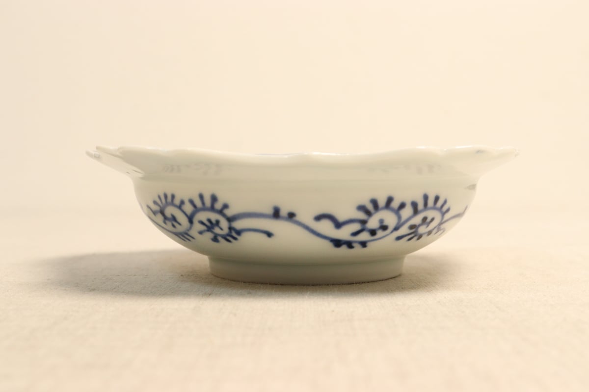 明治後期～大正染付花図五弁鍔縁5寸深皿 | 吉祥寺PukuPuku