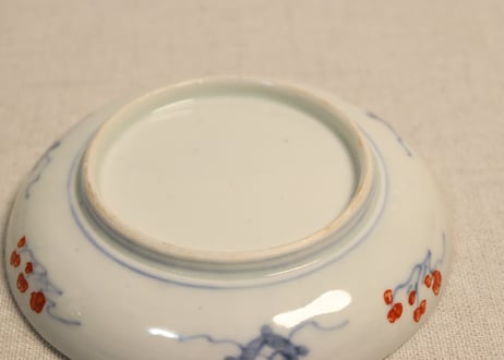 明治前期色絵三方に燕図小皿