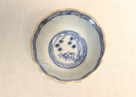 明治前期色絵芦に鳥と牡丹図通り物向付