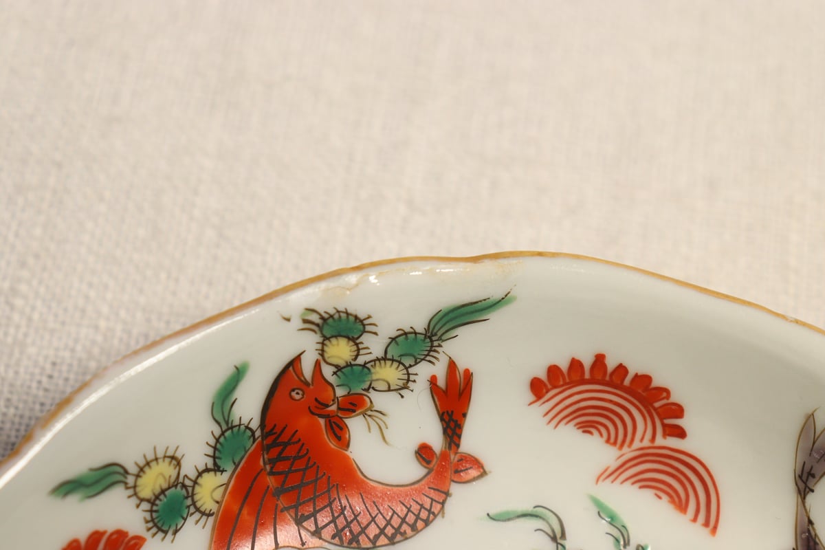 明治前期大聖寺焼色絵魚図小皿〈大聖寺の古伊万里写し〉 | 吉祥寺PukuPuku