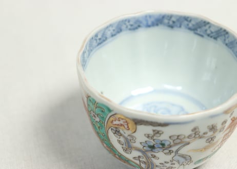 明治前期色絵鶴と松竹梅図通り物向付