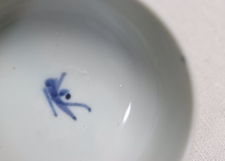 江戸幕末染付丸文湯呑①