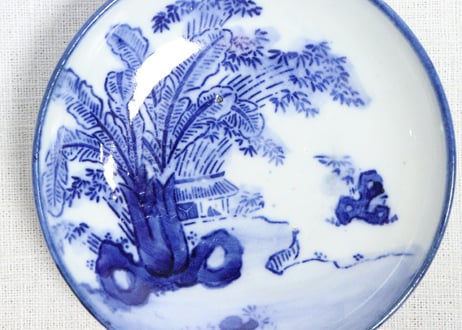 明治前期紙刷芭蕉図小皿