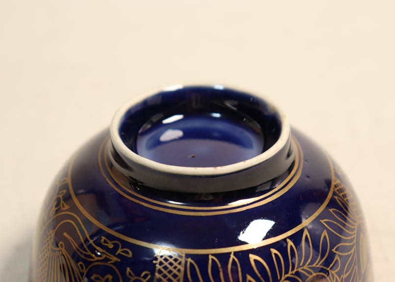 江戸幕末瑠璃釉金彩鳳凰と花図通り物飯茶碗 | 吉祥寺PukuPuku