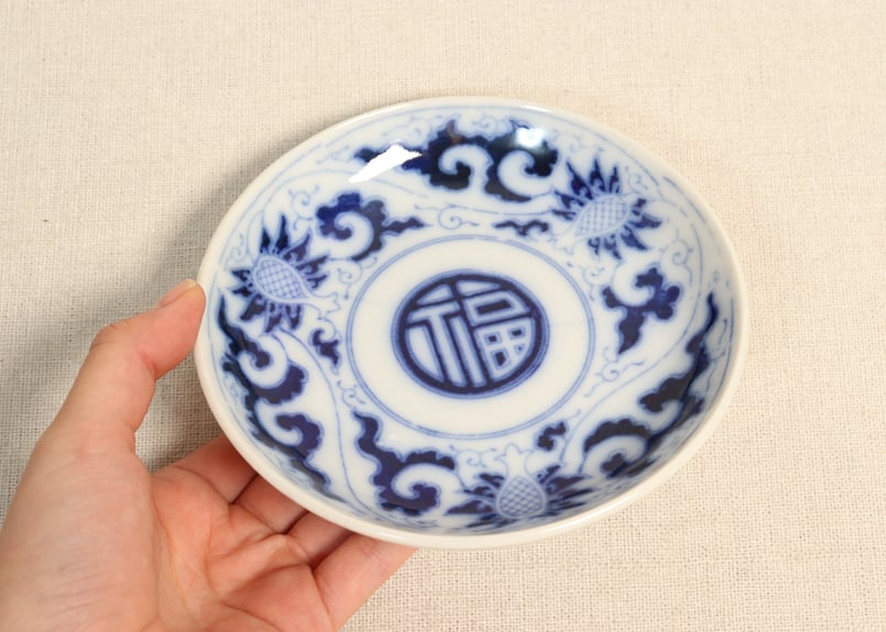 明治後期～大正銅判福文字に柘榴と唐草図小皿 | 吉祥寺PukuPuku