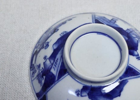 明治前期染付松竹梅図飯茶碗