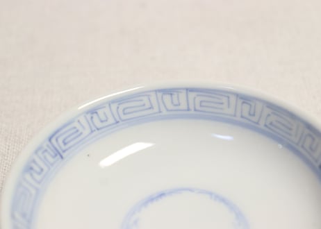 明治後期~大正染付山水図蓋茶碗①