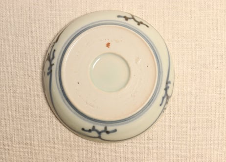 江戸中期青磁染付山水図小皿② 少甘手